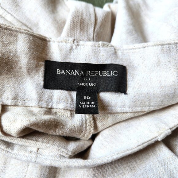 Banana Republic Factory Flax Wide Leg High-Rise Linen Blend Pant Sz 16 - Picture 8 of 9